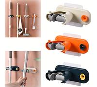 2 In 1 Multi-Functional Broom Holder, 3Pcs Wall Mount Broom Holder, Self Adhesive Broom Holder, Nail-Free Multifunctional Seamless Mop Hanger, Bathroom Wall Broom Hanger (3pcs-b)