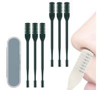 2 in 1 Nasal Hair Cutter, 2025 Upgraded Double Sided Nasal Hair Trimmer, 360° Rotating Portable Manual Nose Remover with Ear Digger, for Men and Women (Dark Green,6PCS)