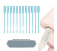 2 in 1 Nasal Hair Cutter, 2025 Upgraded Double Sided Nasal Hair Trimmer, 360° Rotating Portable Manual Nose Remover with Ear Digger, for Men and Women (Blue,12PCS)