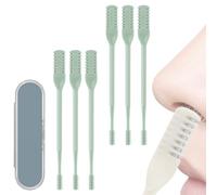 2 in 1 Nasal Hair Cutter, 2025 Upgraded Double Sided Nasal Hair Trimmer, 360° Rotating Portable Manual Nose Remover with Ear Digger, for Men and Women (Green,6PCS)