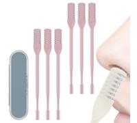 2 in 1 Nasal Hair Cutter, 2025 Upgraded Double Sided Nasal Hair Trimmer, 360° Rotating Portable Manual Nose Remover with Ear Digger, for Men and Women (Pink,6PCS)