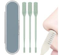 2 in 1 Nasal Hair Cutter, 2025 Upgraded Double Sided Nasal Hair Trimmer, 360° Rotating Portable Manual Nose Remover with Ear Digger, for Men and Women (Green,3PCS)
