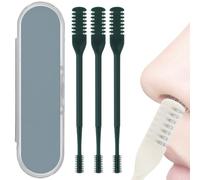 2 in 1 Nasal Hair Cutter, 2025 Upgraded Double Sided Nasal Hair Trimmer, 360° Rotating Portable Manual Nose Remover with Ear Digger, for Men and Women (Dark Green,3PCS)