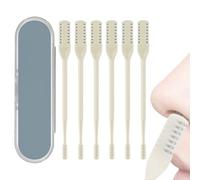 2-in-1 Nasal Hair Cutter, Upgraded Double Sided Nasal Hair Trimmer for Women Men, Portable Manual 360° Rotating with Ear Digger for Women Men, Travel Essentials (Yellow,6 Pcs)