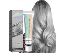 2 in 1 Natural Essence Extract Silver Hair Dye, Silver Gray Plant Hair Dye, Natural Hair Dye Cream, Permanent Hair Dye No Damage, Suitable for All Hair Types (2 pcs)