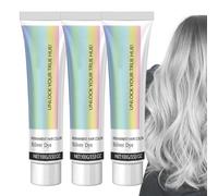 2 in 1 Natural Essence Extract Silver Hair Dye, Silver Metallic Hair Dye | Silver Gray Hair Dye, Silver Gray Natural Hair Dye Cream,Instant Natural Hairstyle Cream Dye, (Silver, 3Pcs)
