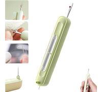 2 in 1 Needle Threader Seam Ripper, 2025 New Plug-in Needle Threader, Stretchable Remover Needle Threading Tool Hand Sewing Knitting Craft Quilting Supplies (Green)