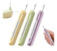 2-in-1 Needle Threader & Seam Ripper Tool, 2 in 1 Needle Threader Seam Ripper, Stretchable Seam Rippers for Sewing, Plug-in Needle Threader, Chiclify Needle Threader for Crafting,Knitting (3Mix)