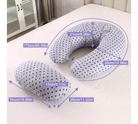2 In 1 Nursing Pregnancy Pillow,Side Sleep Pillow,Hips,Legs,Back Support Pillow,Multi-Function Baby Nursing Pillow,Removable Cover 100% Cotton
