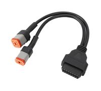 2 in 1 OBD Adapter Diagnostic Scanner, 4Pin 6Pin to 16Pin Extension Cable, Real Time Engine Data Reader with Durable ABS Housing for Motorcycle ECU Connection