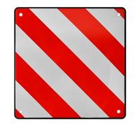 2 in 1 Panneau de Signalisation Réfléchissante, 50x50cm Panneau d'Avertissement Rouge Blanc 2 en 1 Italie Espagne Portugal pour Cale Camping Car, Porte Velo, Remorque Arrière, Caravane