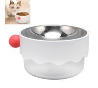 2 in 1 Pet Cat Dog Bowl, Large Capacity Spill Proof Double Wall Stainless Steel Raised Cat Dog Food Water Feeder Bowl Detachable for Home Indoor