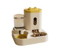 2-in-1 Pet Feeder and Water Dispenser, 2 in 1 Design, Large2.2L/ 3.3L Self Feeding Station for Small Medium Dog Cat (Yellow*3200ML)