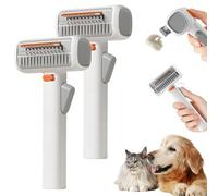 2-in-1 Pet Self-Detangling & Grooming Comb, Professional Deshedding Tool for Dogs & Cats, Dematting Brush & Undercoat Rake for Long or Short Hair, Removes Mats, Tangles & Loose Fur (2pcs)