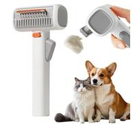 2-in-1 Pet Self-Detangling & Grooming Comb, Professional Deshedding Tool for Dogs & Cats, Dual-mode Dog Deshedding Brush, Self Cleaning Pet Grooming Comb with Release Button