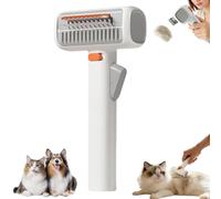 2-in-1 Pet Self-Detangling & Grooming Comb,Self Cleaning Pet Grooming Comb with Release Button,Dog Brush Cat Grooming Comb,for Long or Short Hair, Tangles & Loose Fur (1pcs)