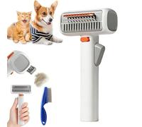 2-IN-1 Pet Self-Detangling & Grooming Comb, Undercoat Rake for Dogs, Dematting Comb for Cats with Release Button, Easy to Remove Loose Undercoat,Matted Fur & Tangles (*1)
