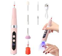 2 in 1 Ponceuse pour ongles, Rechargeable par USB lime a ongle electrique avec lampe UV, Vitesse réglable ponceuse electrique ongles avce Écran LED pour ongles en gel et en acrylique