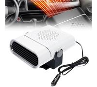 2-In-1 Portable Car Heater with 360° Rotation, 12/24V Car Defroster Windshield Heater, Quick Installation, Low Noise, Switchable Heating and Cooling for All Vehicles (White,12V)