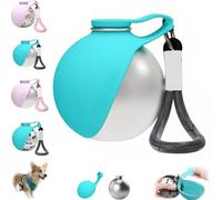 2 in 1 Portable Dog Water Bottle, Dogs Water Bottle Portable with Leak-Proof & One-Hand Operation, Light Dog Travel Bowl, Ideal for Walking, Hiking & Travels (Blue)