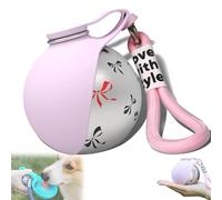 2-in-1 Portable Dog Water Bottle for Small Dogs, Leak-Proof & Compact, One-Hand Operation, Stainless Steel Bottle & Silicone Bowl for Small Dogs Walking, Hiking & Travel (Pink B)