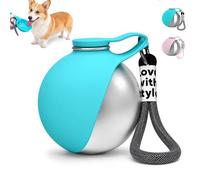 2-in-1 Portable Dog Water Bottle with Foldable Silicone Bowl, Distributeur D’Eau Portable Anti-Fuite pour Petits Chiens Et Chats, Idéal pour Promenade, Randonnée Et Camping(Blue-1pc)