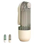 2-in-1 Portable Pet Travel Cup, 2-in-1 Pet Water Bottle and Food Container, Clear Dog Walking Bottle Feeder for Outdoor Hiking Walk Camp (Beige)