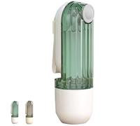 2-in-1 Portable Pet Travel Cup, 2-in-1 Pet Water Bottle and Food Container, Clear Dog Walking Bottle Feeder for Outdoor Hiking Walk Camp (Green)