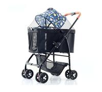 2 In 1 Poussette Pliante Pour Chien Avec Roues Avant Pivotantes À 360° Avec Fenêtresinclus Roues Avec Frein Tissu 600D Oxford Charge Maximale De 25 Kg(Blue)