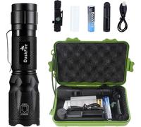 2 In 1 Powerful Led Torch Set 900 Lumens Uv Lamp 395nm Ultraviolet Light 4 Modes Zoomable And Rechargeable Flashlight Ideal For Outdoor Activities