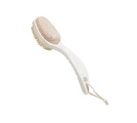 2 In 1 Pumice Stone Foot Brush Scrubber With Handle Feet Exfoliating Dead Skin Remover Massage Pedicure Care Tool Pour éliminer les callosités(White)