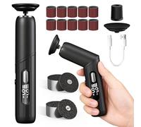 2-in-1 Râpe à Pieds Pédicure Électrique, Pliable, Rechargeable Ponceuse Pied, Avec Vitesse Variable et 40 Feuilles de Papier de Verre pour L'élimination des Peaux Mortes et le Soin des Ongles