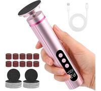 2-in-1 Rapeuse Pieds Electrique, 9 Vitesses Réglables , Râpe Pied Electrique Pédicure Professionnel pour Femmes
