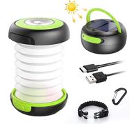 2 In 1 Rechargeable Folding Solar Camping Lantern Lamp Outdoor Folding Handheld Telescopic Usb Cable Battery 3 Brightness 800mah Max Duration 12h For Hiking Bivvy.[H20]