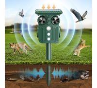 2 in 1 Répulsif Extérieur Ultrason Solaire de Animaux, Repulsif Chat, Repulsif Taupe, Répulsif Serpent, Répulsif Pigeon etc. Charge Solaire et USB, ImperméAble, pour Jardin, Cours, Fermes, Champs