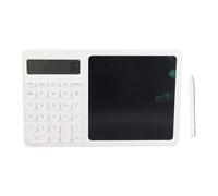 2 in 1 Scientific Calculator Writing Tablet Set Temperature Date Display Desk Calculator for Office School Premium ABS Resin Material Elegant White