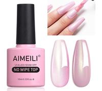 2 In 1 Shiny Pearl Top Coat Semi-Permanent Gel Nail Polish Pearlescent Glitter Finish No Wipe Top Coat Long Lasting 8ml - 08