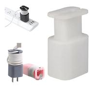 2 in 1 Silicone Charger Protector for iphone Charger, Protector with Cord Wrap, Silicone Power Adapter Case for 18w/20w, Data Cable Winder - Anti-Break Protection(White)