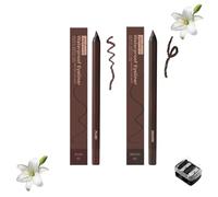 2-in-1 Smudgeproof Eyeliner/Brow Pencil - 24HR Waterproof Sharpening Duo, Crease-Free for Oily Lids, Smudge-Proof Sharpening Pencils for Defined Eyes, No-Touchup Wear (Mixed#16)