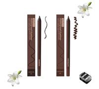 2-in-1 Smudgeproof Eyeliner/Brow Pencil - 24HR Waterproof Sharpening Duo, Crease-Free for Oily Lids, Smudge-Proof Sharpening Pencils for Defined Eyes, No-Touchup Wear (Mixed#1)