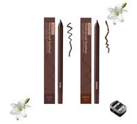 2-in-1 Smudgeproof Eyeliner/Brow Pencil - 24HR Waterproof Sharpening Duo, Crease-Free for Oily Lids, Smudge-Proof Sharpening Pencils for Defined Eyes, No-Touchup Wear (Mixed#18)