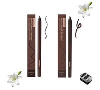 2-in-1 Smudgeproof Eyeliner/Brow Pencil - 24HR Waterproof Sharpening Duo, Crease-Free for Oily Lids, Smudge-Proof Sharpening Pencils for Defined Eyes, No-Touchup Wear (Mixed#4)
