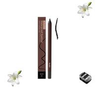 2-in-1 Smudgeproof Eyeliner/Brow Pencil - 24HR Waterproof Sharpening Duo, Crease-Free for Oily Lids, Smudge-Proof Sharpening Pencils for Defined Eyes, No-Touchup Wear (Black)