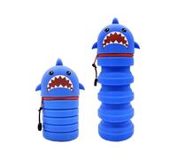 2 in 1 Soft Silicone Bag Kawaii Pencil Case and Pen Holder Zipper, Blue, Cute School Supplies for Girls, Office and College