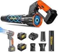 2-in-1 Souffleur De Feuilles sans Balais, avec 2 Batteries De 6,0 Ah, Souffleur De Feuilles à 3 Vitesses, 800 000 TR/Min, DéBit d'air 850 M³/H, pour Jardin, Feuilles, PoussièRe Et Neige