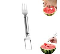 2-in-1 Stainless Steel Fruit Cutter, Watermelon Fork Slicer Cutter, Kitchen Appliances, Melon Fruit Knife for Home, Camping, Picnics (1pcs-A)