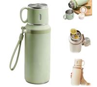 2 In 1 Stainless Steel Vacuum Insulated Bottle with Lidded Cup,316 Stainless Steel Wide Mouth Design Water Bottle,Leakproof Large Capacity Thermal Flask for Travel,Gym (Green)