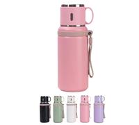 2 in 1 Stainless Steel Vacuum Insulated Bottle with Lidded Cup - Double Layer Large Capacity Insulated Drinkware Bottles for Travel, Gym, School (Pink)