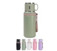2 in 1 Stainless Steel Vacuum Insulated Bottle with Lidded Cup - Double Layer Large Capacity Insulated Drinkware Bottles for Travel, Gym, School (Green)