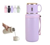 2 In 1 Stainless Steel Vacuum Insulated Bottle With Lidded Cup, ouble Layer Insulated Drinkware Bottles, 316 Stainless Steel Water Bottle for School, Gym, Work, Travel, Car (Purple)